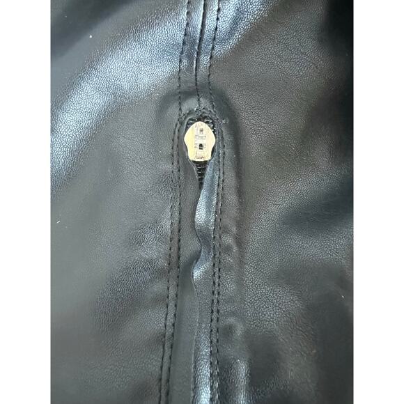 NWT Zara Tall Over The Knee Black Vegan Leather Square Toe Pull On Boots Sz 9 - Picture 14 of 15